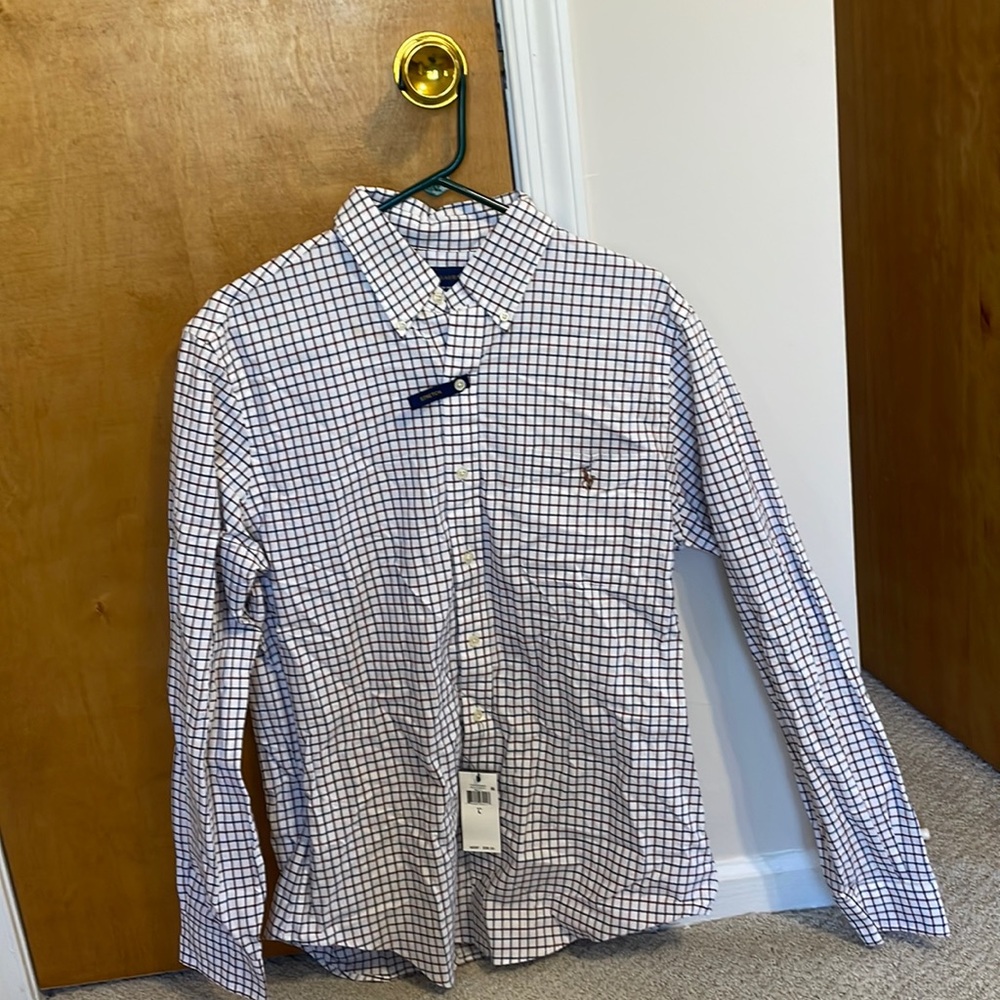 Polo Ralph Lauren Men’s button up dress shirt slim fit stretch in large